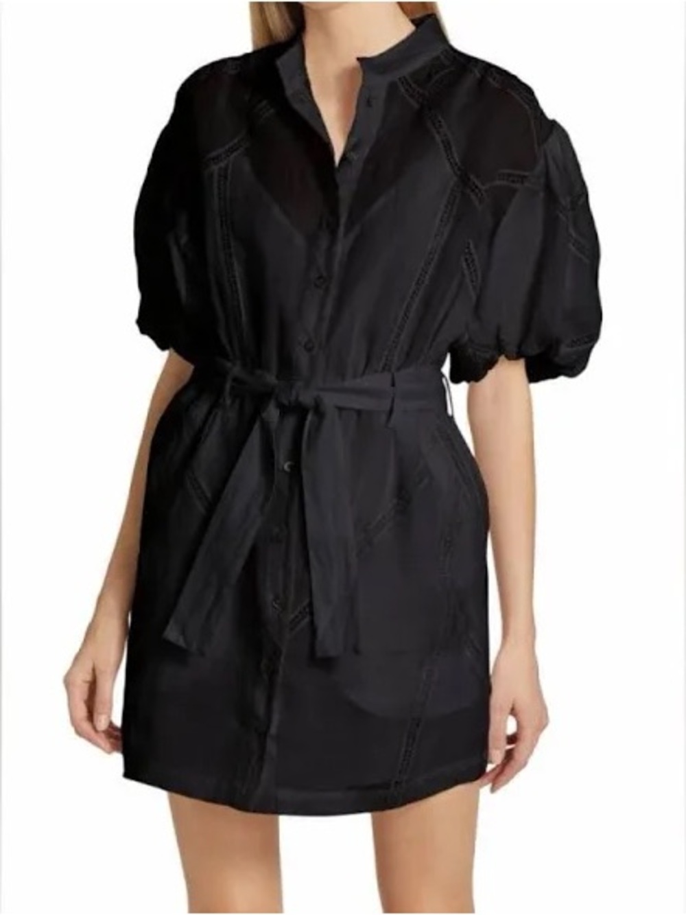 FRAME Black Eyelet Dress | Size XS